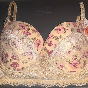 NWT☆RENE ROFE 34C Lacey Balconette Push-up Bra☆Beautiful